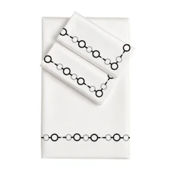 Biancoperla Set copripiumino ricamato Recoleta in Cotone Satinato Bianco