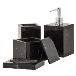 FiammettaV Home Collection Set da bagno 4 pezzi in marmo nero