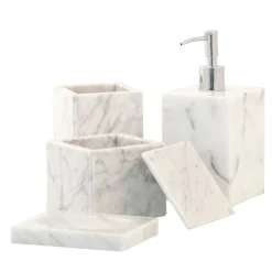 FiammettaV Home Collection Set da bagno 4 pezzi in marmo bianco