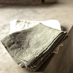 Once Milano Set di 4 asciugamani in lino color menta