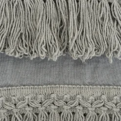 Once Milano Set di 2 asciugamani in lino blu chiaro con lunghe frange