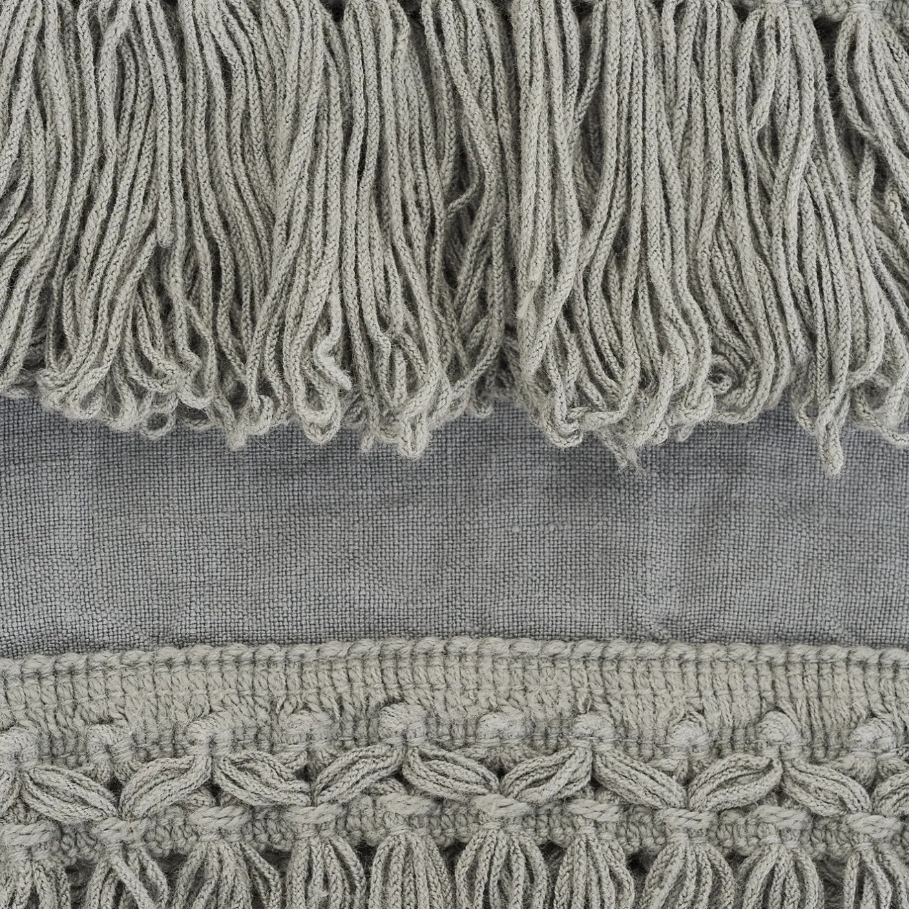 Once Milano Set di 2 asciugamani in lino blu chiaro con lunghe frange