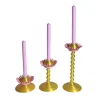 M'AMA Interni + di Federica Zama Set di 3 candelabri stampati in 3D Blooming Oro e Rosa