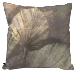 Instabilelab Set di 2 Cuscini Quadrati in Tessuto con Effetto Corten e Motivo Foglie