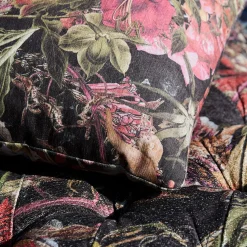 Instabilelab Set di 2 Cuscini Quadrati in Tessuto con Motivo Foglie, Fiori e Animali