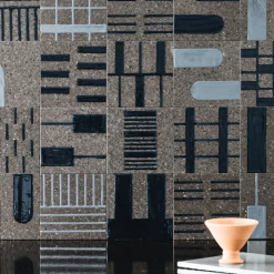 Ninefifty Set di 44 piastrelle blu e grigie Alfabeto di Margherita Rui