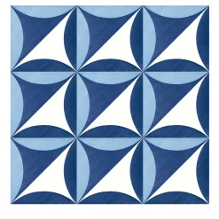 Francesco De Maio Set di 25 piastrelle Blu Ponti Decorazione Tipo 27 di Gio Ponti