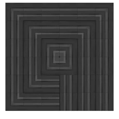 Francesco De Maio Set Di 36 Piastrelle Geometrie D’Ombra In Ceramica Nero Carbone Composizione Motivo A Linee E Quadrato