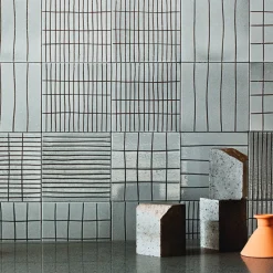 Ninefifty Set di 44 piastrelle grigie Righe di Margherita Rui