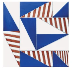 Ma.Vi. Ceramica Set Di 25 Piastrelle Tartan Blu Tipo 3