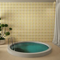 Ma.Vi. Ceramica Set Di 25 Piastrelle Tartan Giallo Tipo 1