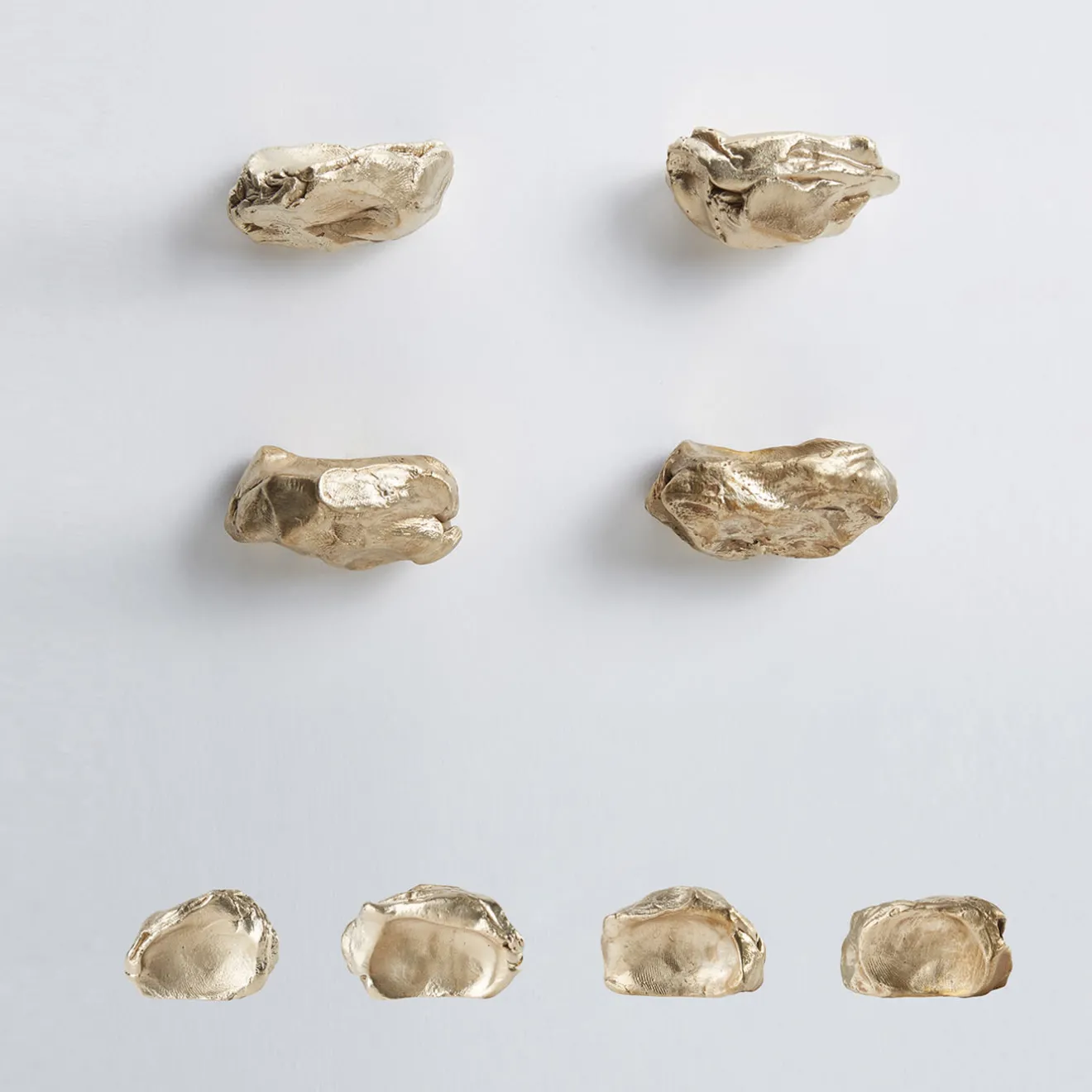 NIVA Design Set di 4 pomelli in ottone per porte Impronta #2 di Nicole Valenti