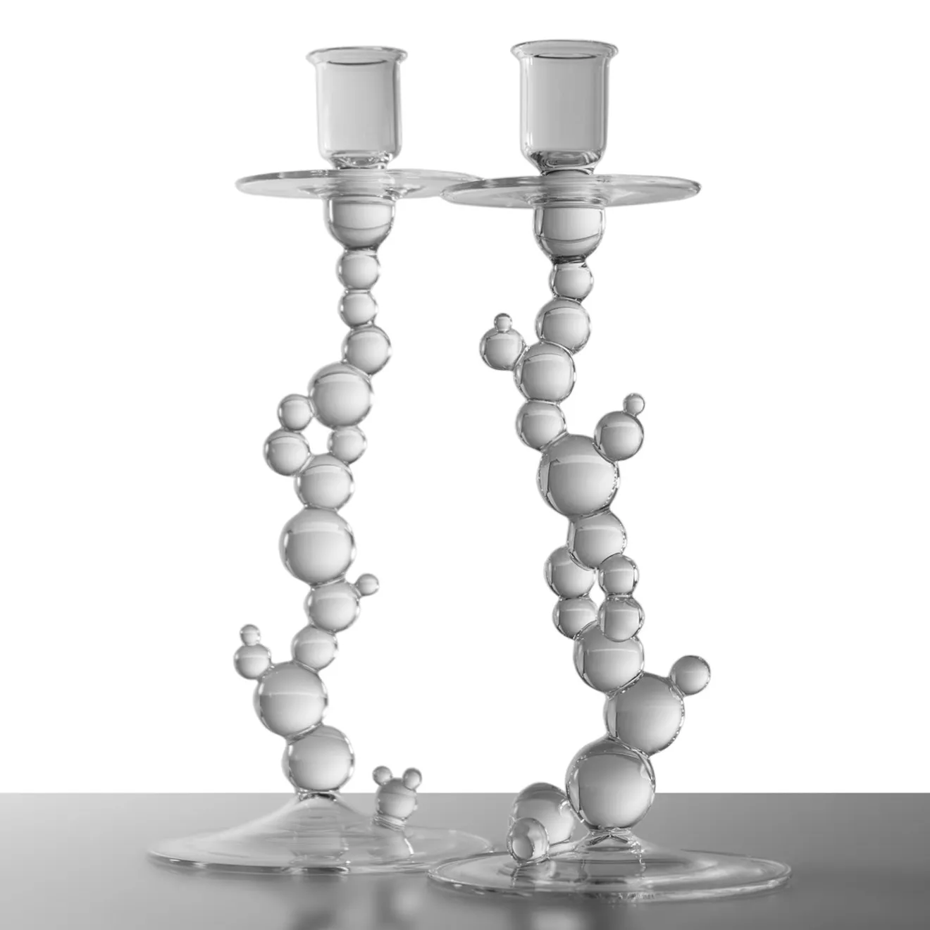 Simone Crestani Set di 2 Portacandele Trasparenti H₂O Bubble