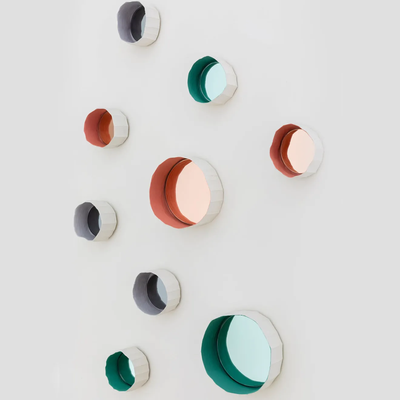 Paola Paronetto Set di 3 specchi Ninfea 12 Rosa