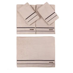 Alessandro Di Marco Set di asciugamani da bagno grandi - Nero e beige