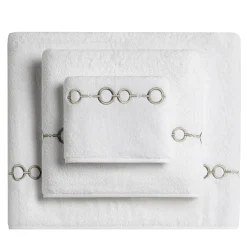 Biancoperla Set di asciugamani ricamati Recoleta in Cotone Spugna Bianco
