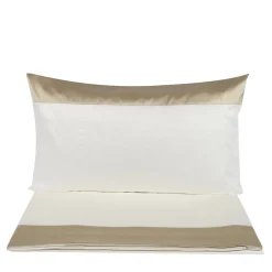 Mastro Raphael Set di lenzuola e due federe in raso di cotone beige Tivoli