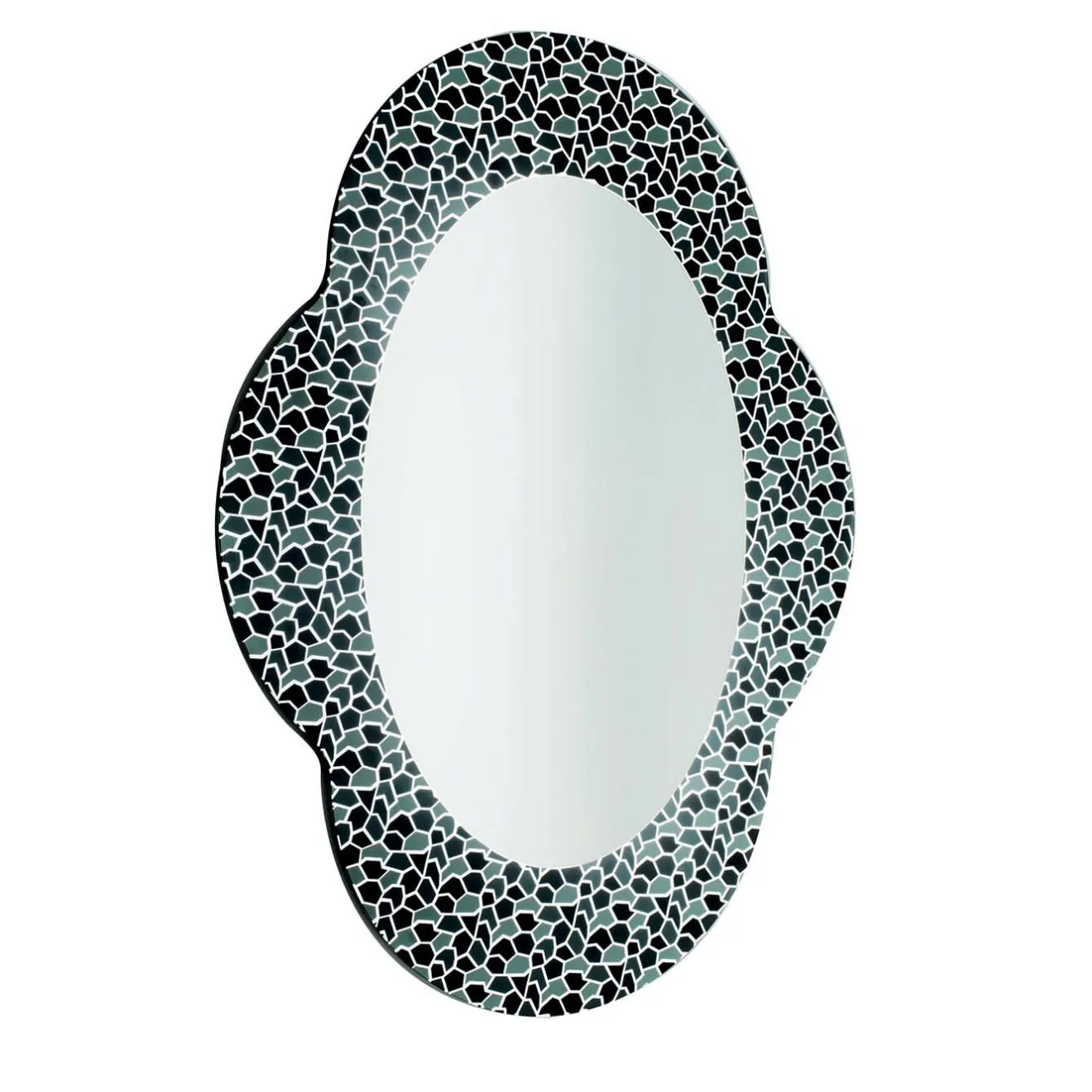 Glas Italia Settecento grigio e specchio nero di Alessandro Mendini