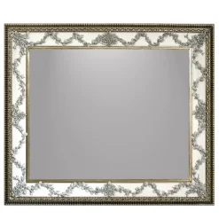 Caiafa Specchio con cornice Rosetta e ghirlanda in porcellana