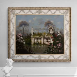 Caiafa Specchio con cornice Rosetta e ghirlanda in porcellana