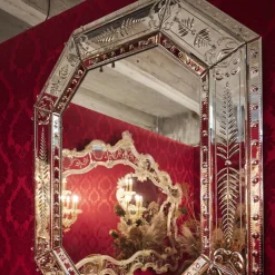 Barbini Specchio da muro Salviati ottagonale in argento