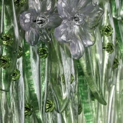 Barbini Specchio da parete Barena floreale in vetro di Murano