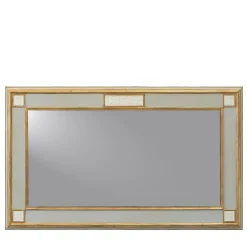 Caiafa Specchio da parete classico dorato con placchette in porcellana biscuit di Capodimonte