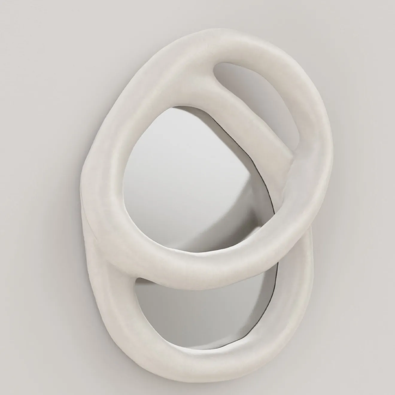 Edizione Limitata by Simone Fanciullacci Specchio da Parete Grande Bolide V1 in Gesso Bianco