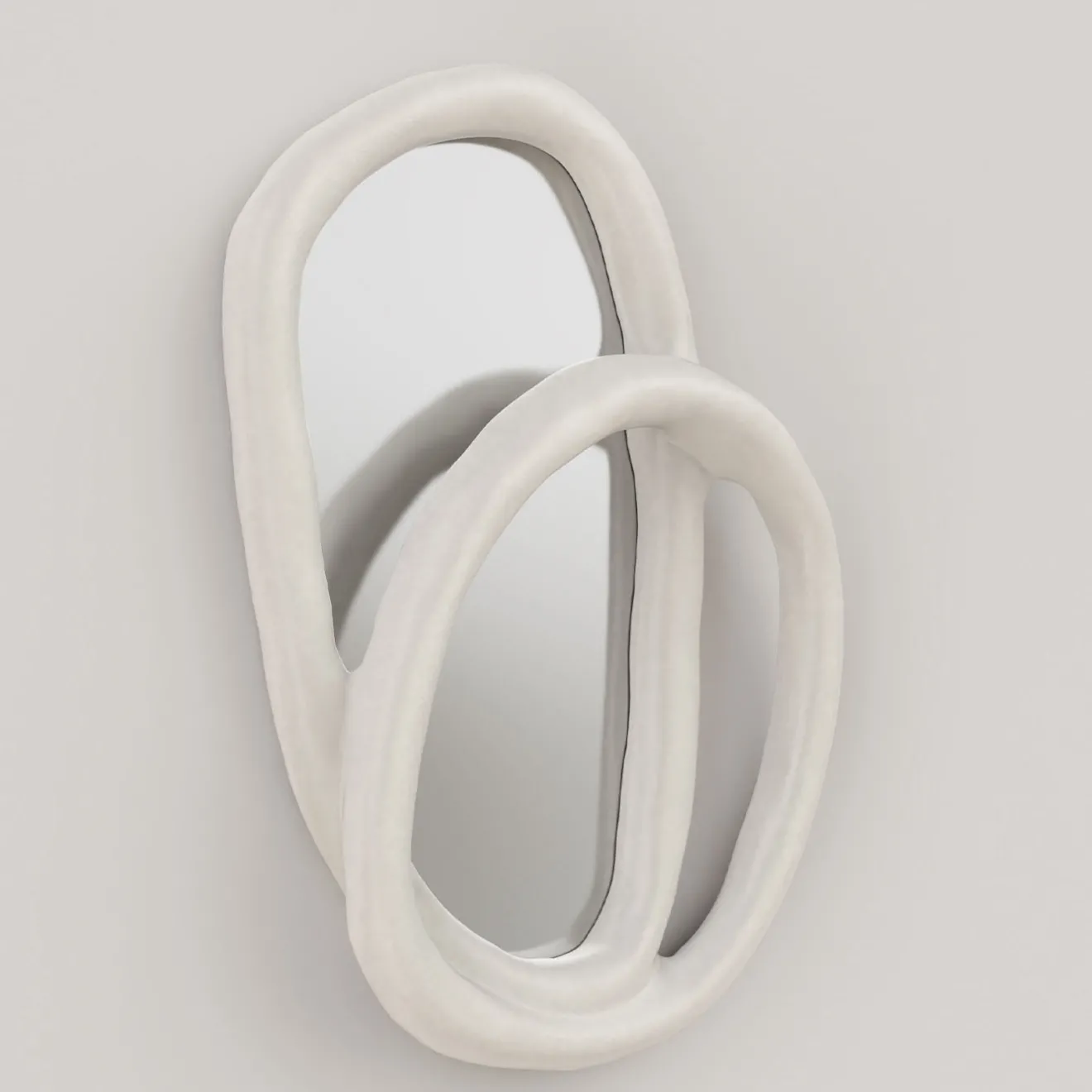 Edizione Limitata by Simone Fanciullacci Specchio da parete grande Bolide V2 in gesso bianco