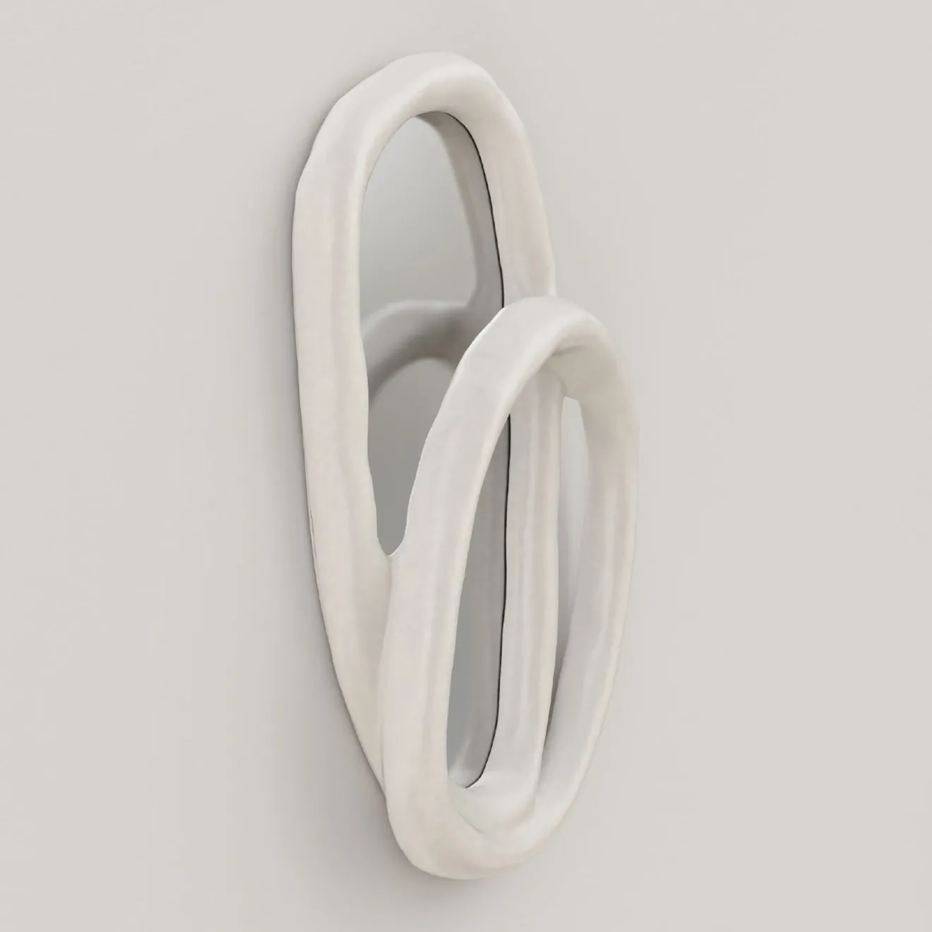 Edizione Limitata by Simone Fanciullacci Specchio da parete grande Bolide V2 in gesso bianco