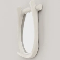 Edizione Limitata by Simone Fanciullacci Specchio da parete grande Esprit V2 in gesso bianco