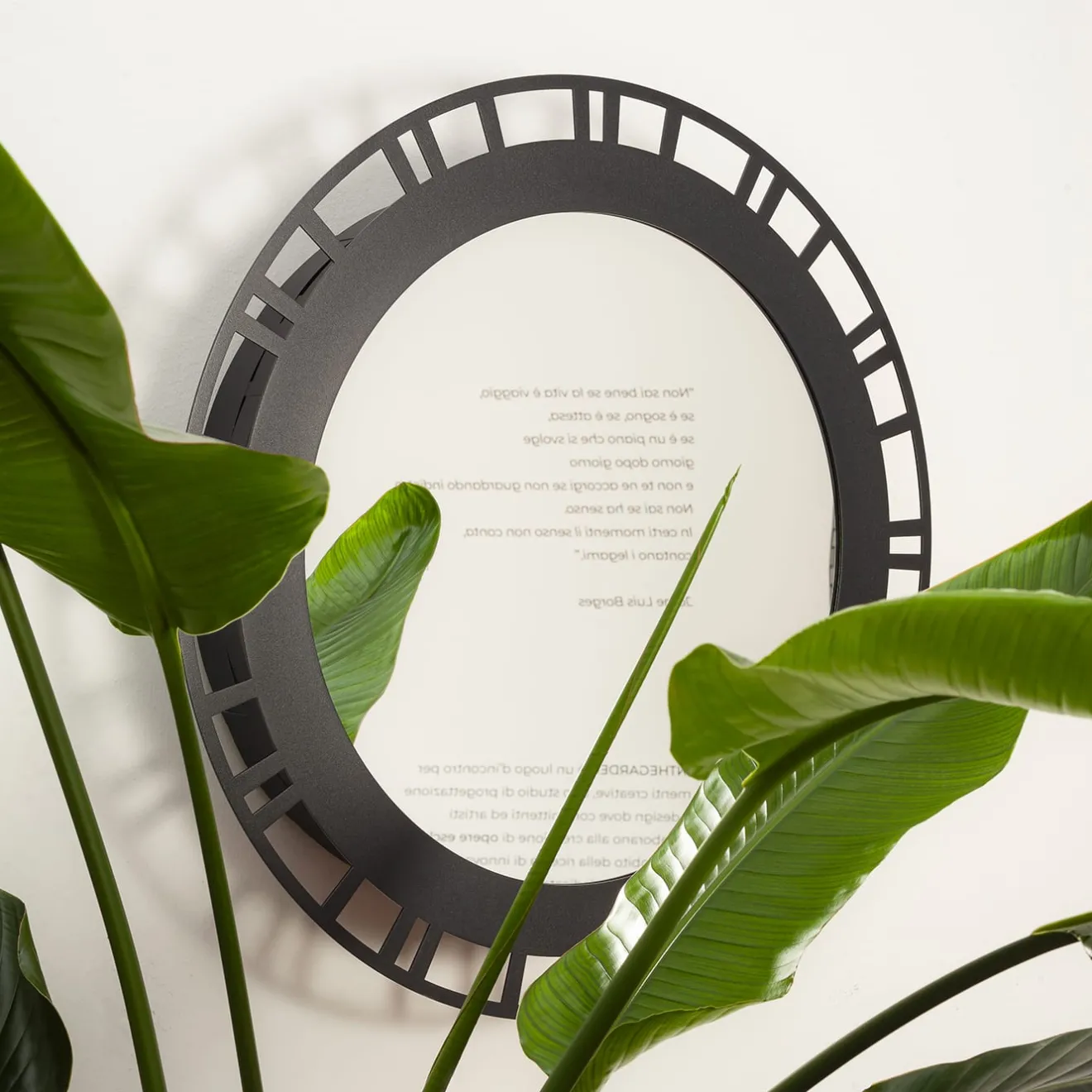 Splot Design Specchio da Parete Nero Solisumbra