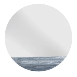 Disain 1971 Specchio da parete Orizzonte Tondo in resina spatolata argento