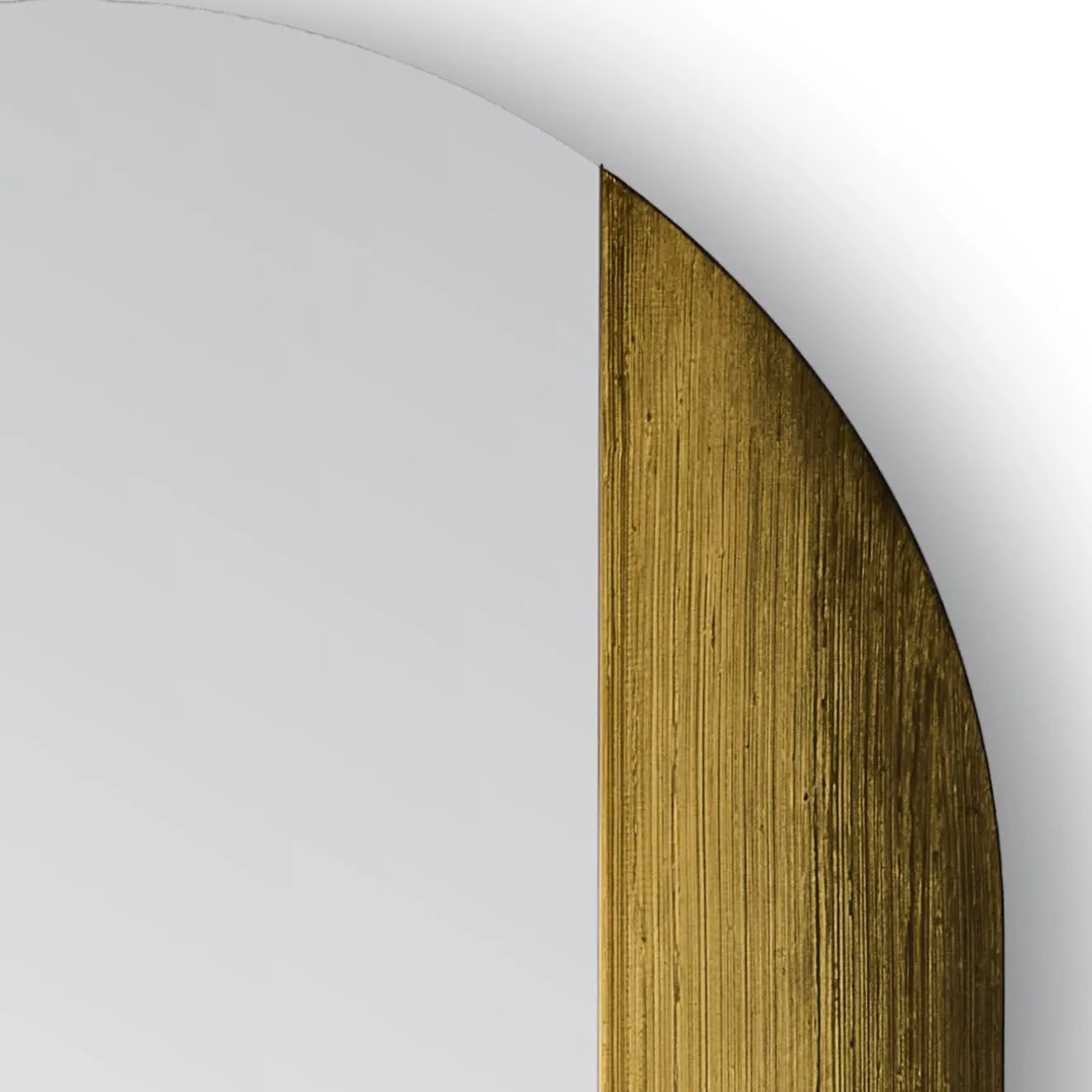 Disain 1971 Specchio da parete ovale Orizzonte in resina spatolata oro