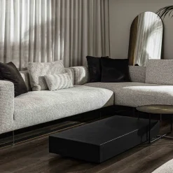 Disain 1971 Specchio da parete ovale Orizzonte in resina spatolata oro