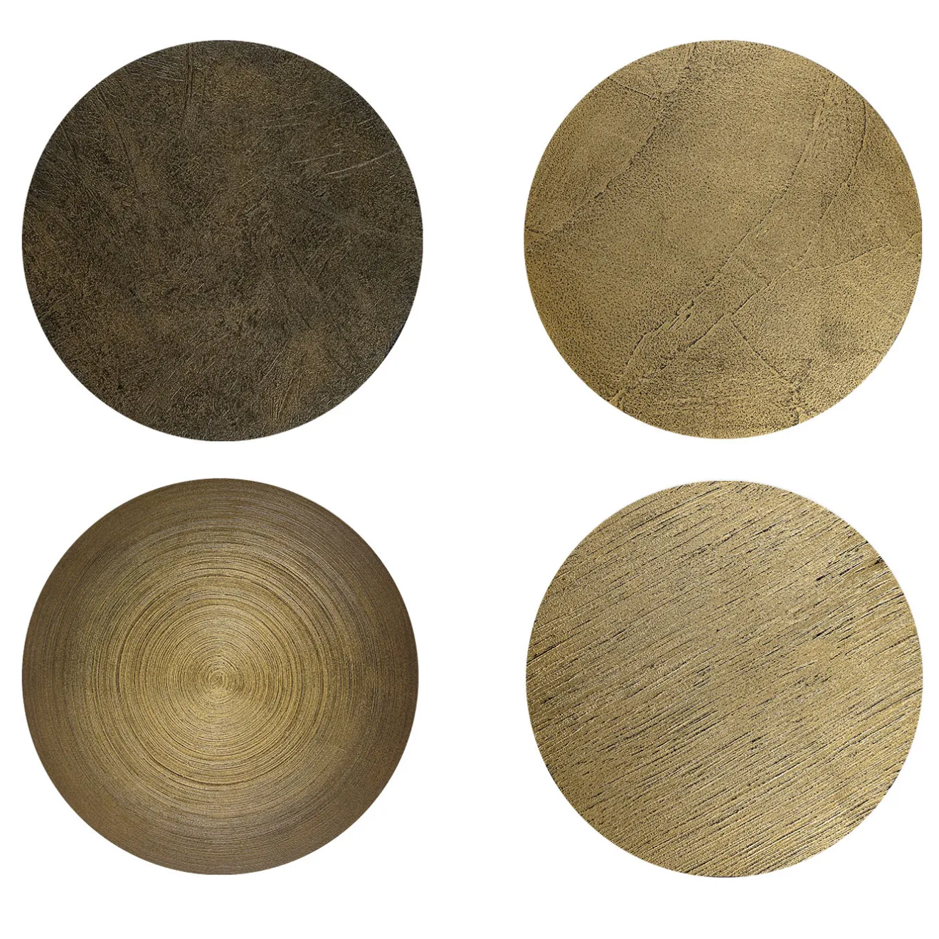 Disain 1971 Specchio da parete ovale Orizzonte in resina spatolata oro