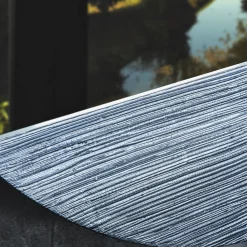 Disain 1971 Specchio da parete ovale Orizzonte in resina spatolata argento #1