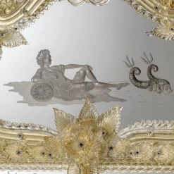 Barbini Specchio da parete Rex con foglia d'oro