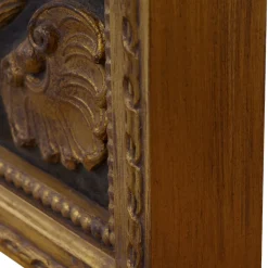 Caiafa Specchio da parete rotondo in ebano e oro