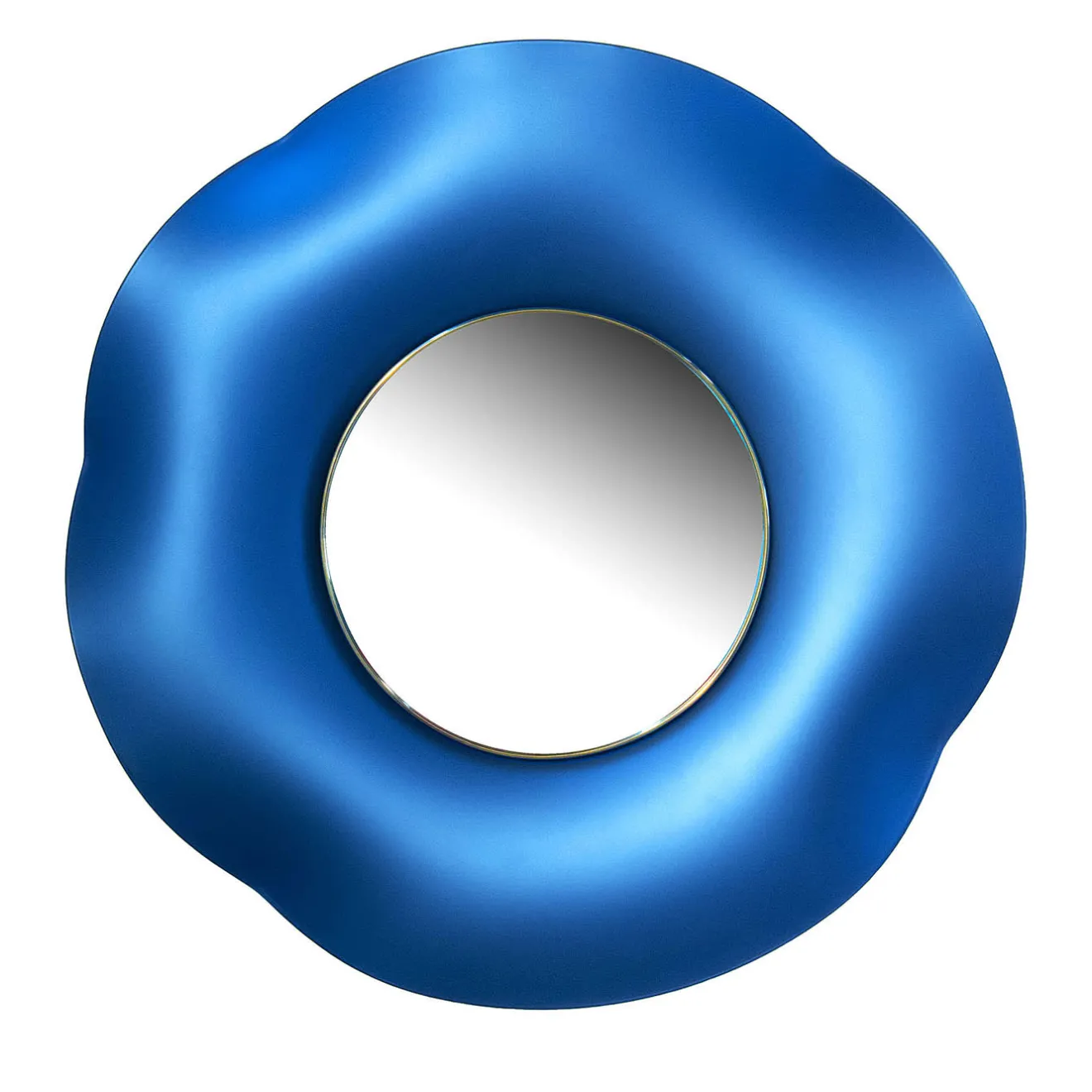 Ghirò Studio Specchio da parete Undulate Satin Blue