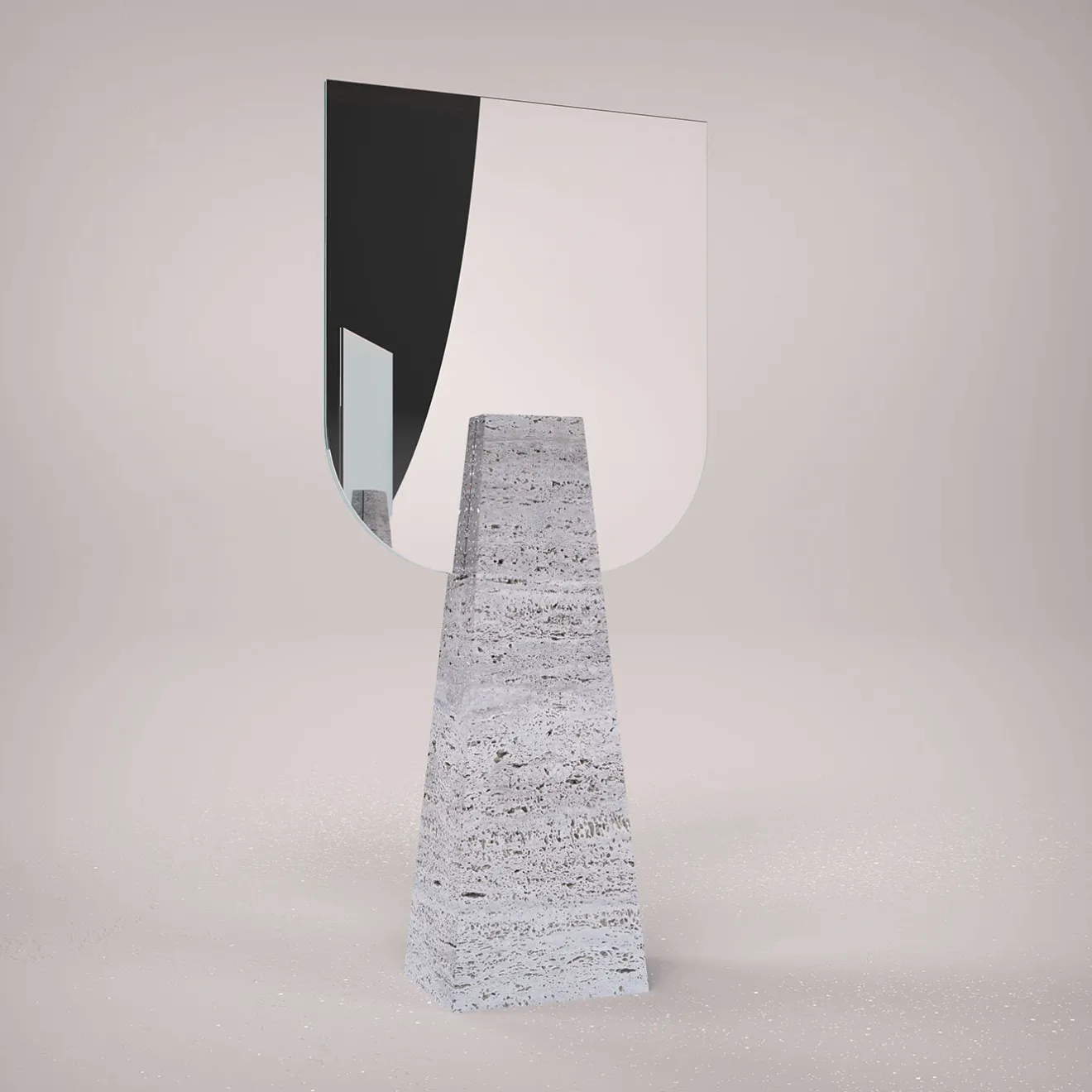 Carcino Design Specchio da tavolo Ophelia in travertino