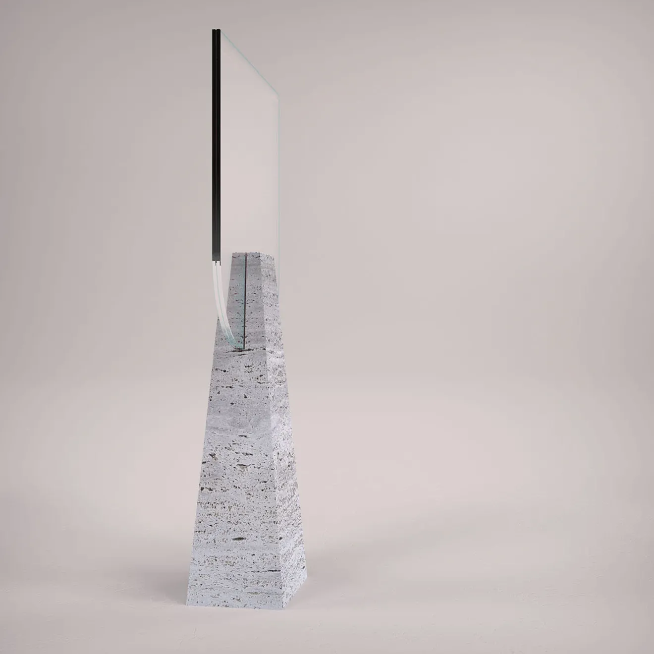 Carcino Design Specchio da tavolo Ophelia in travertino