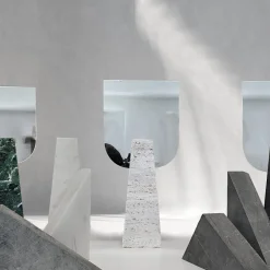 Carcino Design Specchio da tavolo Ophelia in travertino