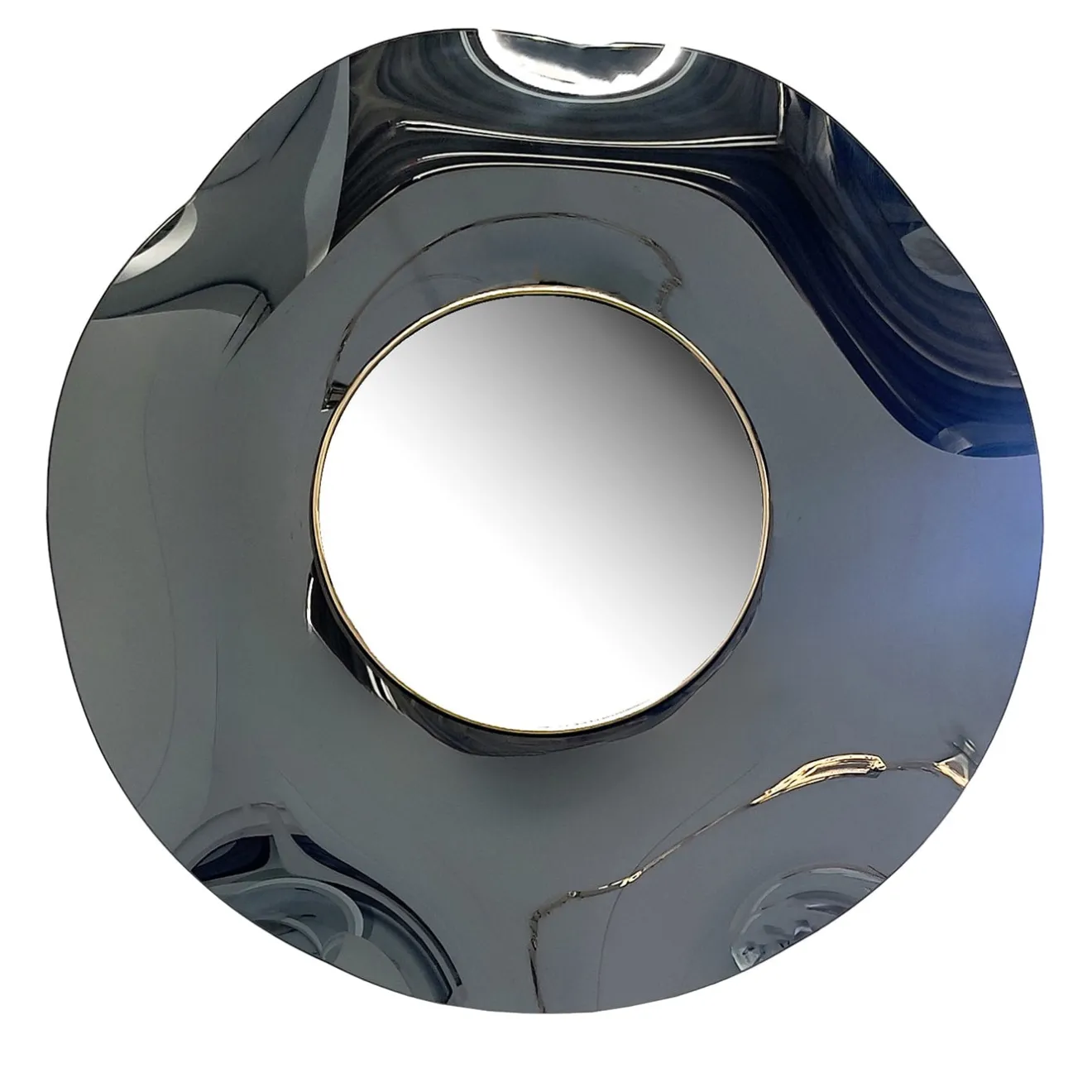 Ghirò Studio Specchio di cristallo fumé fatto a mano Undulate