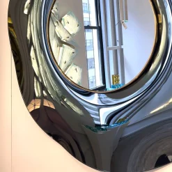 Ghirò Studio Specchio di cristallo fumé fatto a mano Undulate