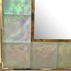 Ghirò Studio Specchio di cristallo iridescente Martelé fatto a mano