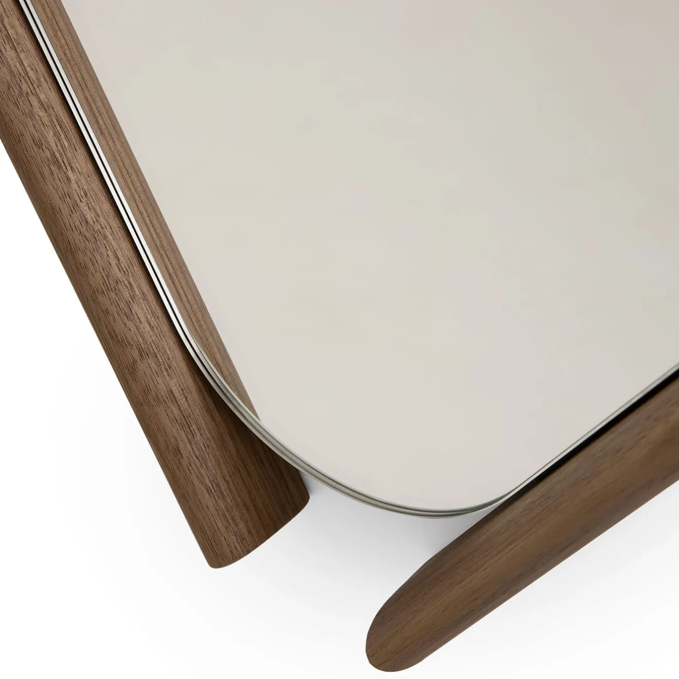 Morica Design Specchio medio Wood Eye con cornice in noce massiccio