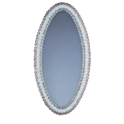 Fratelli Tosi Specchio ovale in vetro di Murano Roseto