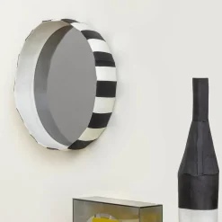 Paola Paronetto Specchio Reflections Ninfea 50 Bianco e nero