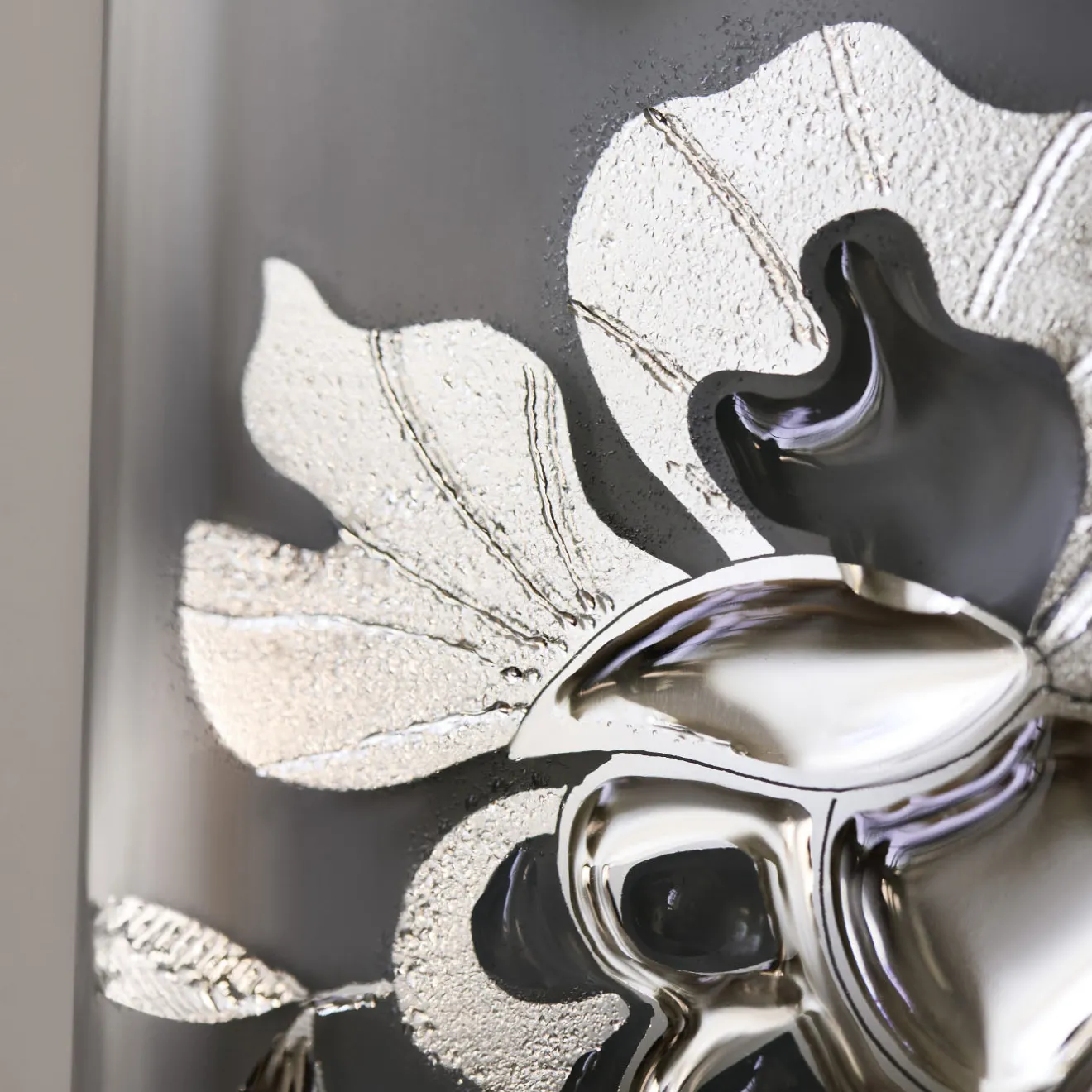 Melting Mirrors Specchio rettangolare da parete Arielle Argento